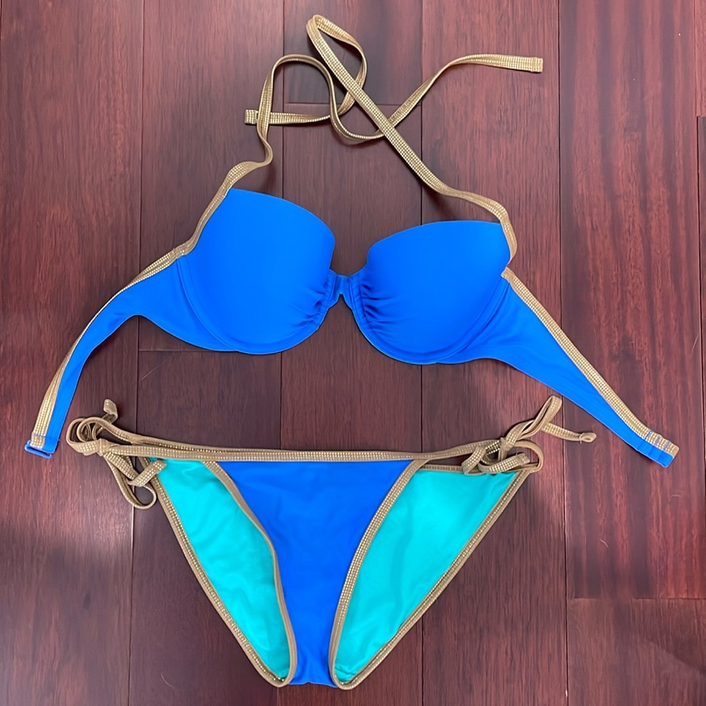 Aerie Blue Gold Bikini